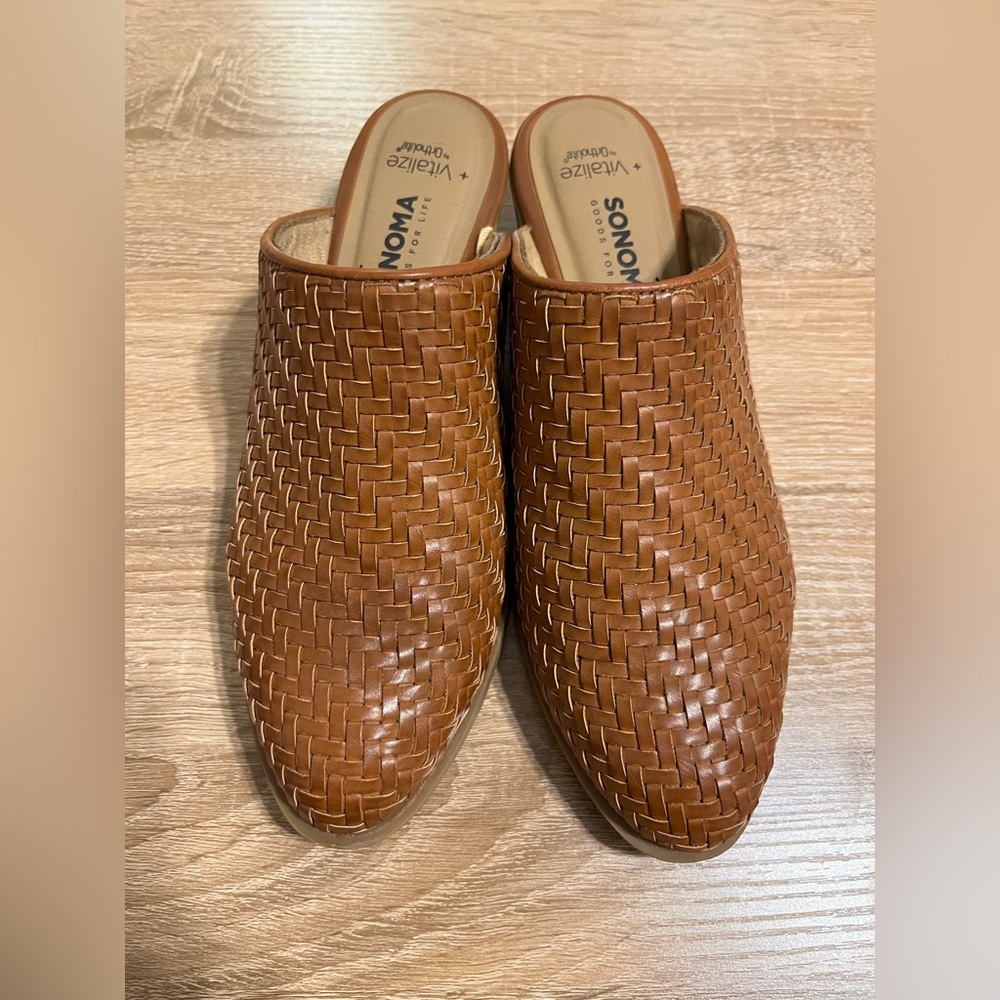 Sonoma Goods for Life - Brown Crosshatch Mule - 8